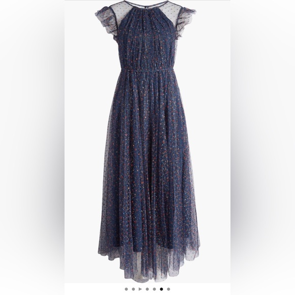 Melloday floral ruffle formal maxi dress with Swiss dots homecoming Taylor Swift - Picture 1 of 9